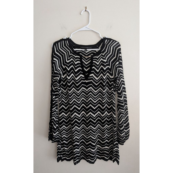 Women's White House Black Market Chevron Stitch V-Neck Tunic Sweater M - Picture 4 of 10